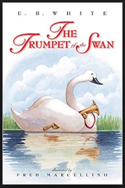 book cover showing a swan with a trumpet tucked under one wing